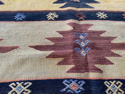 1960s 4x6ft Traditional Handmade Kilim Cappadocia Rug Collection