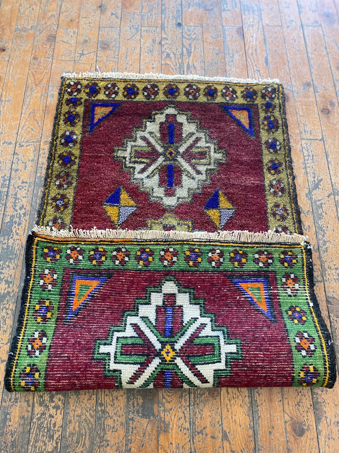 TURKISH VINTAGE ENTRYWAY HANDMADE CARPET 2x3ft