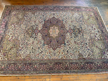 Exclusive Large Vintage Handmade Beige Oriental Rug 7x10ft Cappadocia Rug Collection