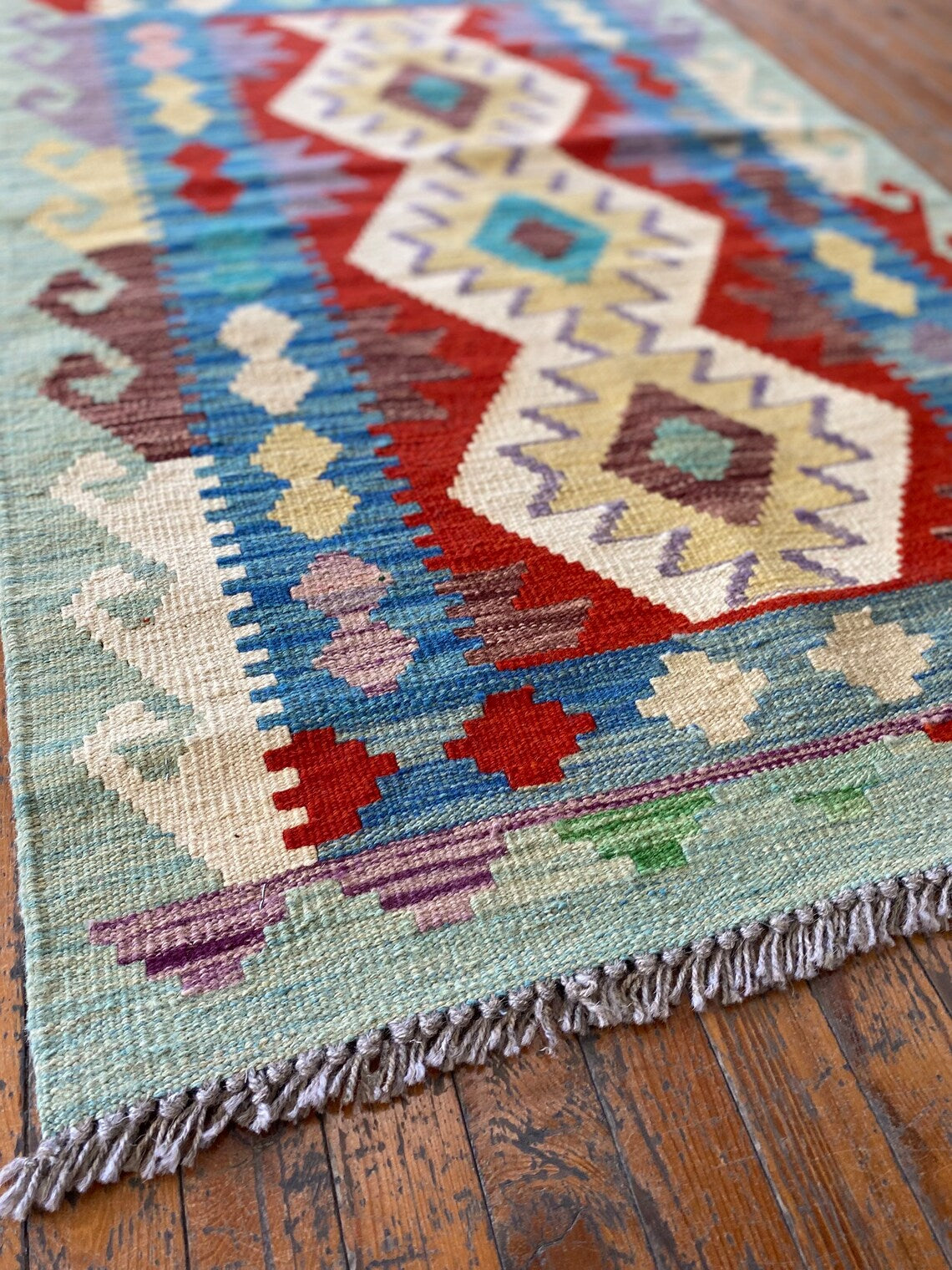 KILIM GEOMÉTRICO HECHO A MANO 3x5 pies