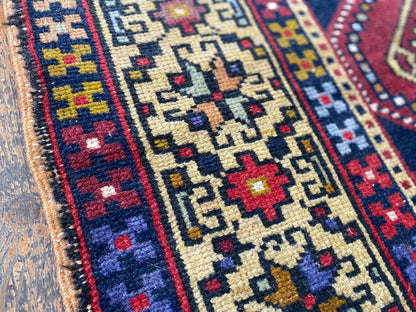 Semi-Antique Turkish Rug 3x6ft - Natural Dye Oushak Carpet Cappadocia Rug Collection