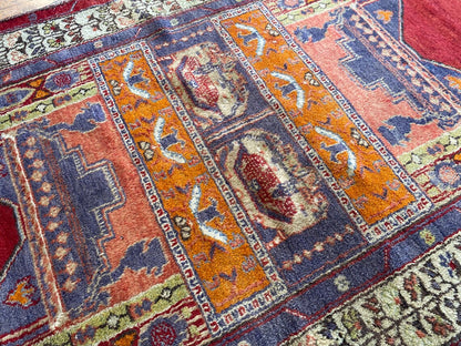 Exceptional Turkish Vintage Carpet 4x7ft Cappadocia Rug Collection