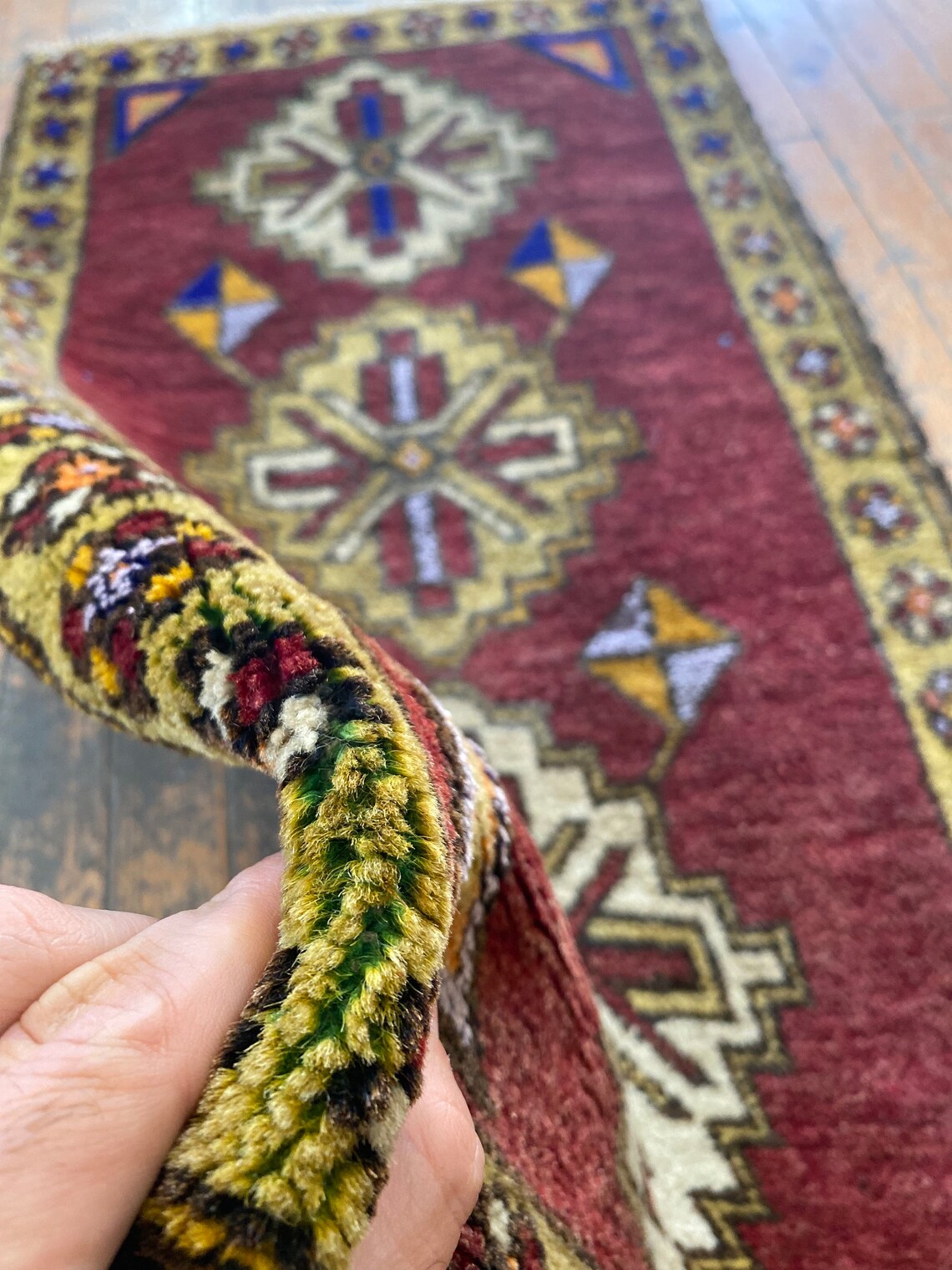 TURKISH VINTAGE ENTRYWAY HANDMADE CARPET 2x3ft