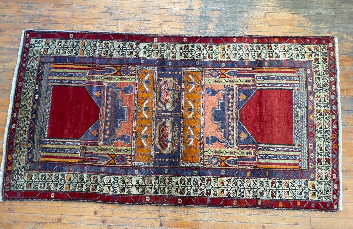Exceptional Turkish Vintage Carpet 4x7ft Cappadocia Rug Collection