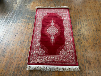 4x6 Medallion Red Silk Carpet - Turkish Luxury Rug Cappadocia Rug Collection