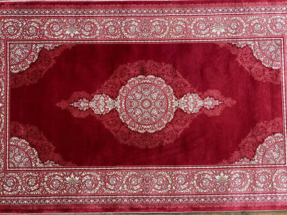 4x6 Medallion Red Silk Carpet - Turkish Luxury Rug Cappadocia Rug Collection