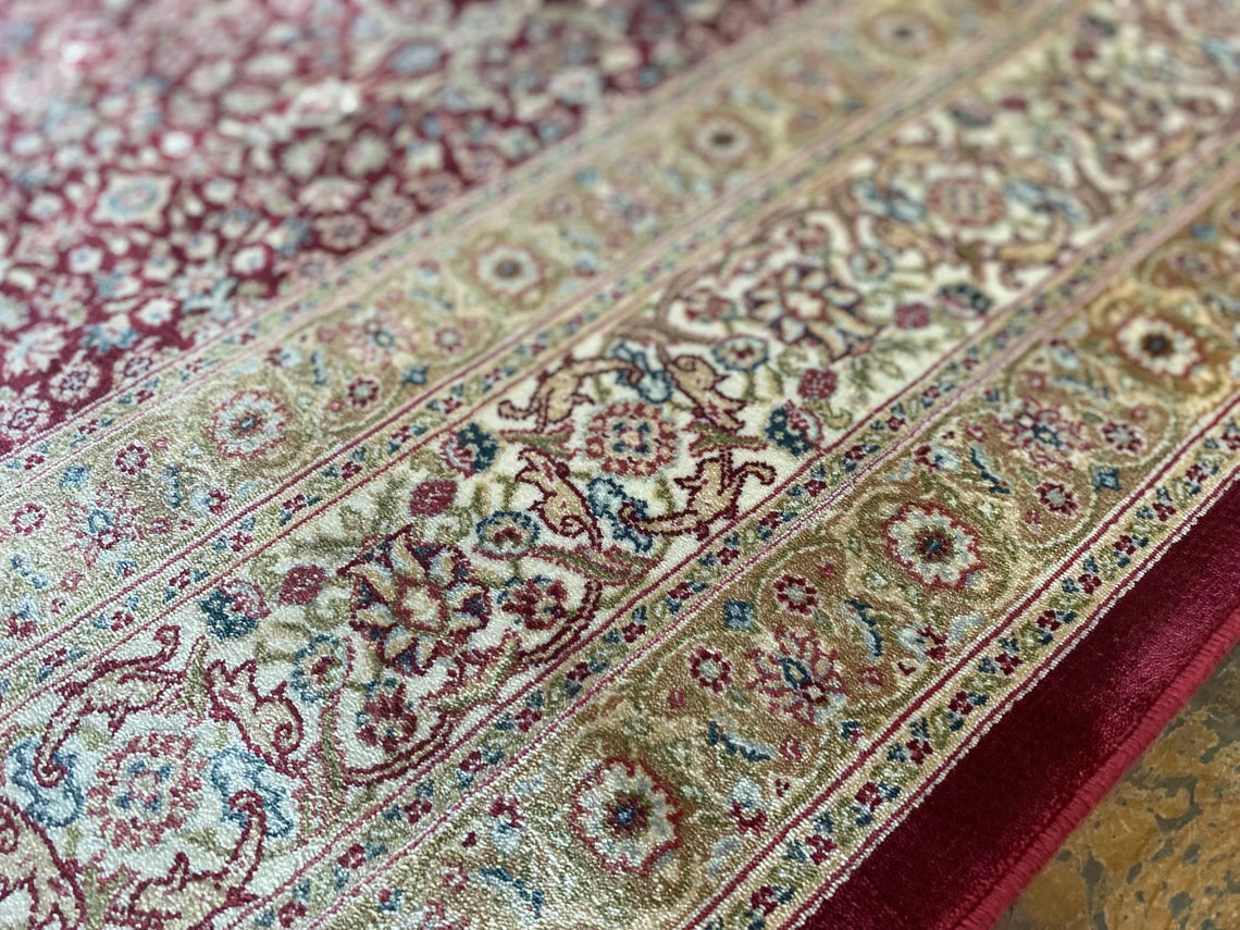 Floral Pattern Silk Carpet 4x6ft (120x180cm) - Luxury Turkish Area Rug Cappadocia Rug Collection