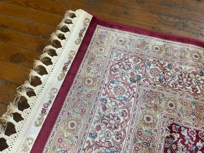Floral Pattern Silk Carpet 4x6ft (120x180cm) - Luxury Turkish Area Rug Cappadocia Rug Collection