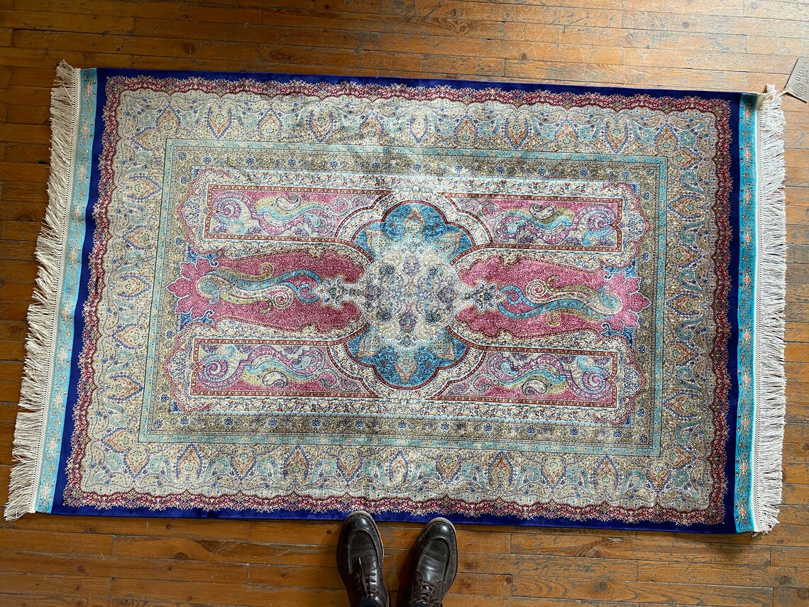 4x6ft Area Turkish Silk Carpet Cappadocia Rug Collection