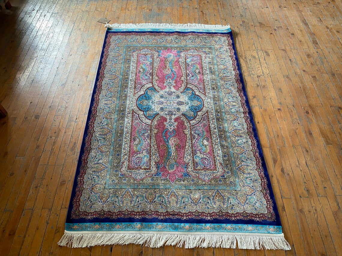 4x6ft Area Turkish Silk Carpet Cappadocia Rug Collection