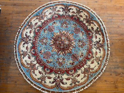 5x5 Square Oushak Rug - Natural Dye Handmade Turkish Wool Carpet Cappadocia Rug Collection