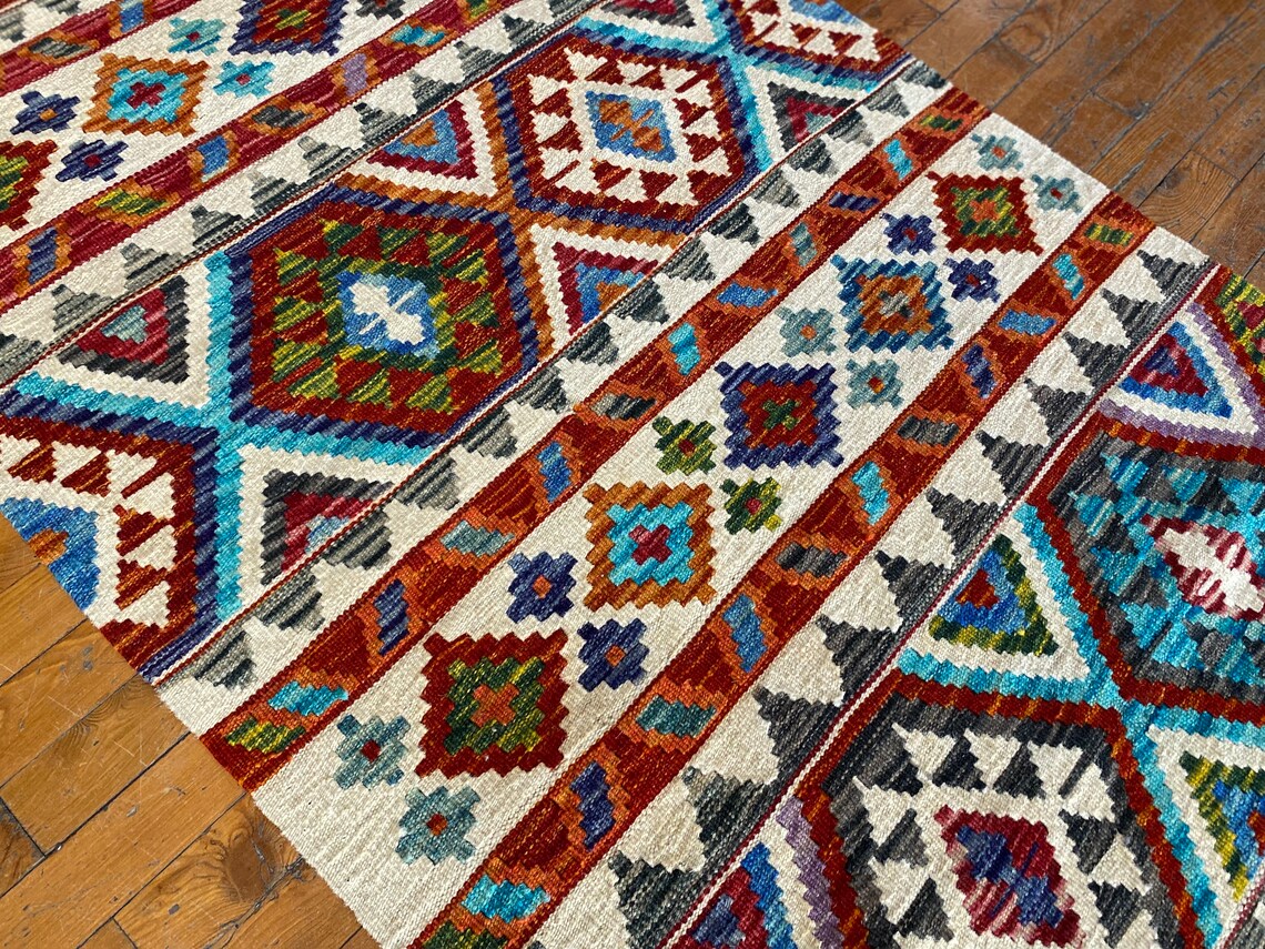 3x10ft Ethnic Handmade Hallway Kilim
