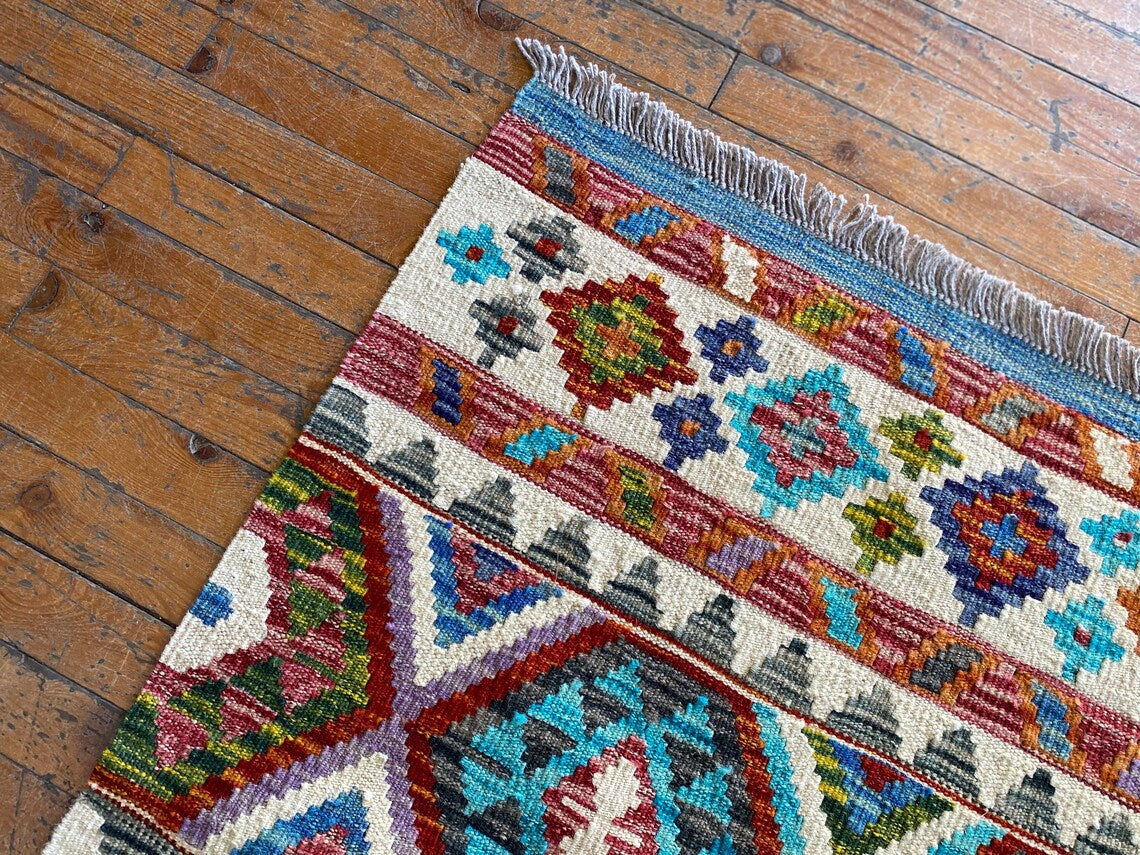 3x10ft Ethnic Handmade Hallway Kilim