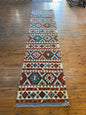 Kilim étnico hecho a mano de 3 x 10 pies para pasillo