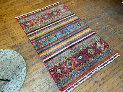 Hand-Knotted Angora Wool Carpet 3.5x5ft - Turkish Rug Cappadocia Rug Collection