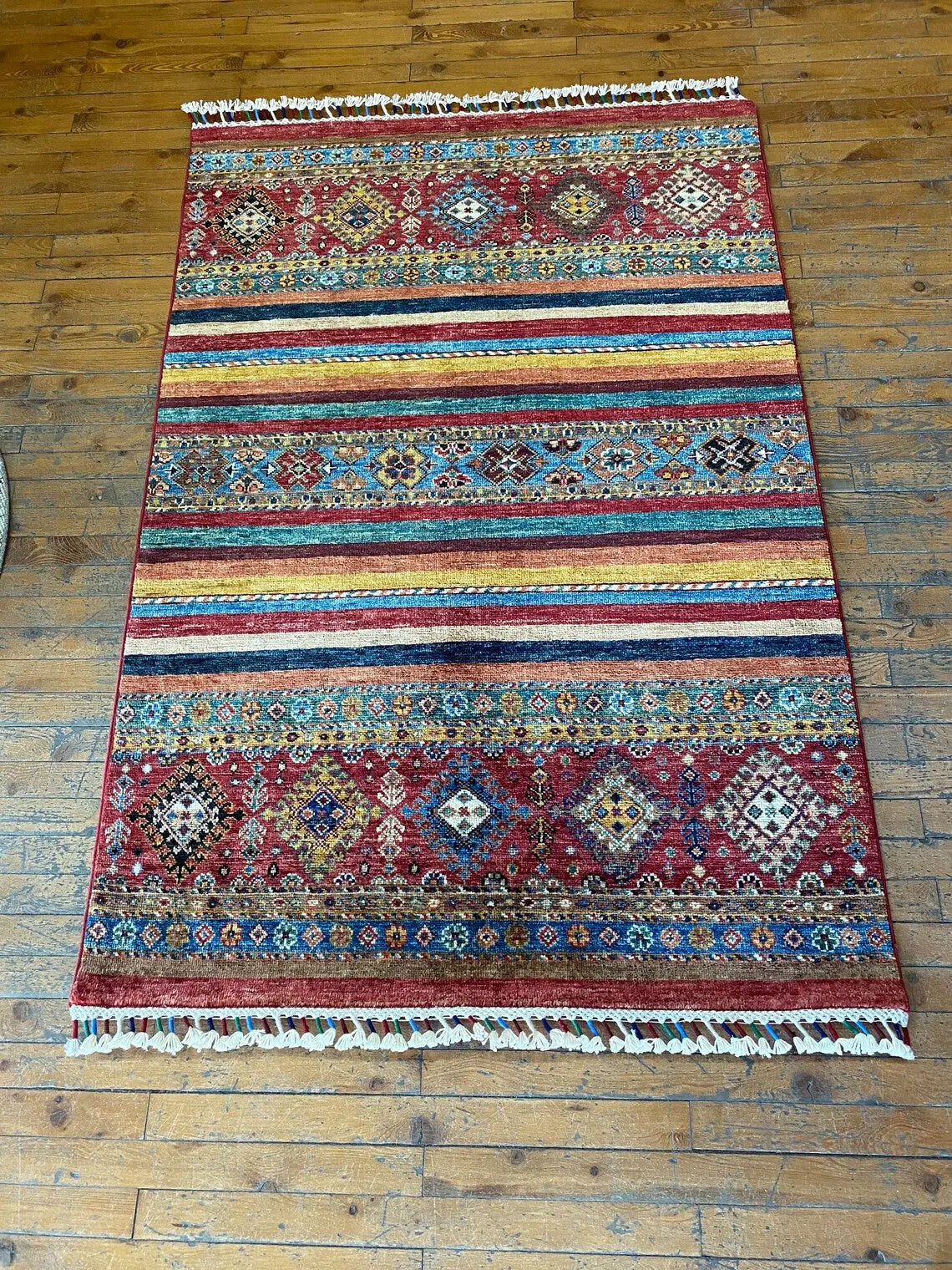 Hand-Knotted Angora Wool Carpet 3.5x5ft - Turkish Rug Cappadocia Rug Collection