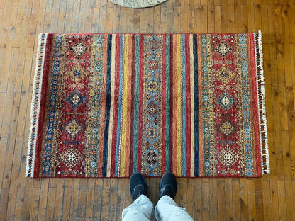 Hand-Knotted Angora Wool Carpet 3.5x5ft - Turkish Rug Cappadocia Rug Collection