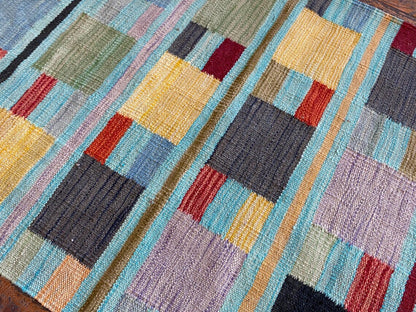 Colorful Handmade Kilim 2'7"x4'1" - Afghan Wool Rug Cappadocia Rug Collection