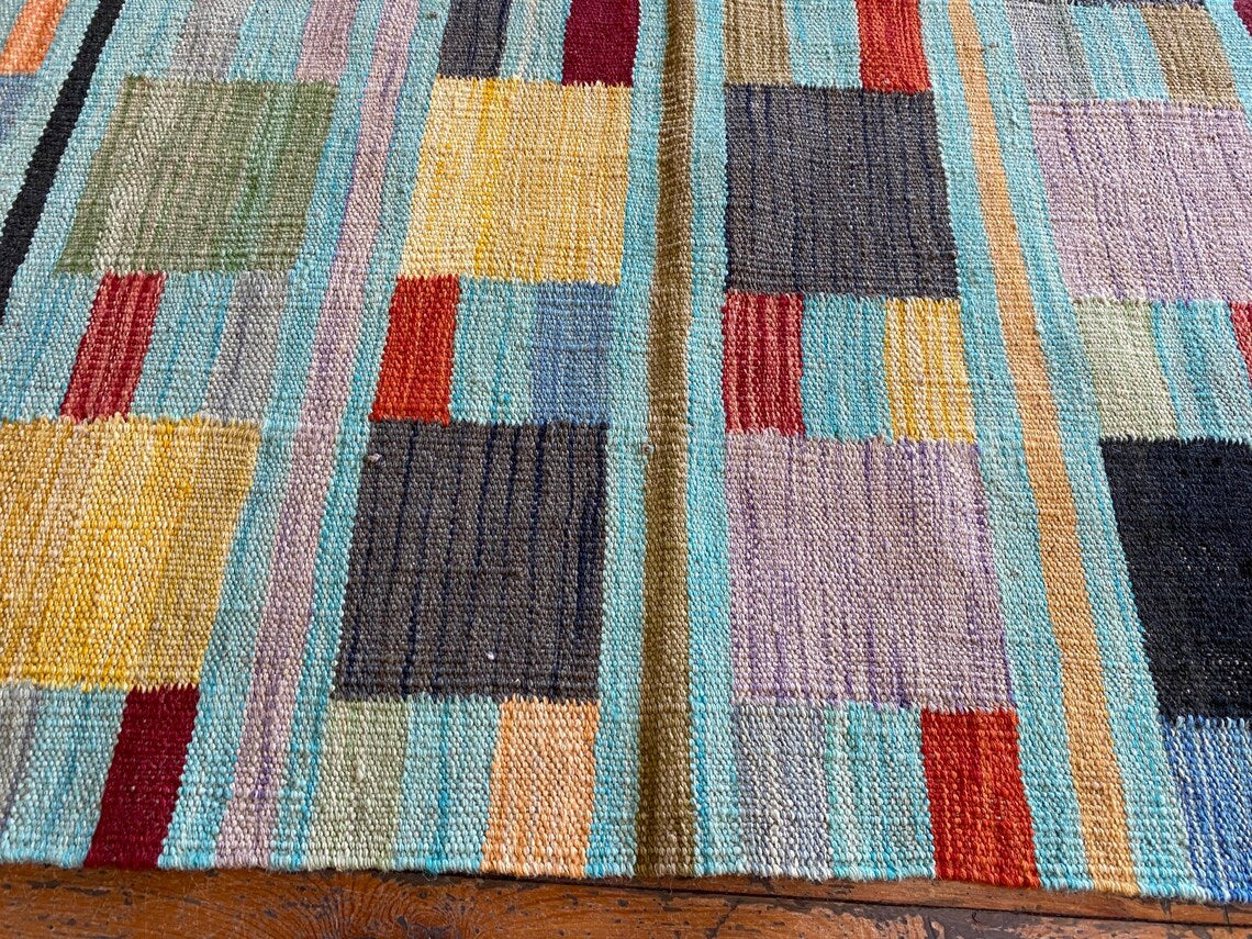 Colorful Handmade Kilim 2'7"x4'1" - Afghan Wool Rug Cappadocia Rug Collection