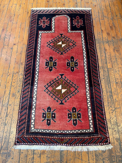 Vintage Nomadic Turkish Runner Carpet 2x5ft | Authentic Wool Hallway Rug Cappadocia Rug Collection