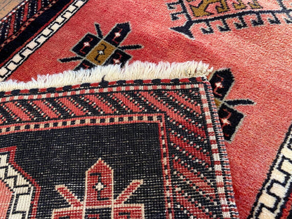 Vintage Nomadic Turkish Runner Carpet 2x5ft | Authentic Wool Hallway Rug Cappadocia Rug Collection