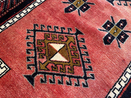 Vintage Nomadic Turkish Runner Carpet 2x5ft | Authentic Wool Hallway Rug Cappadocia Rug Collection