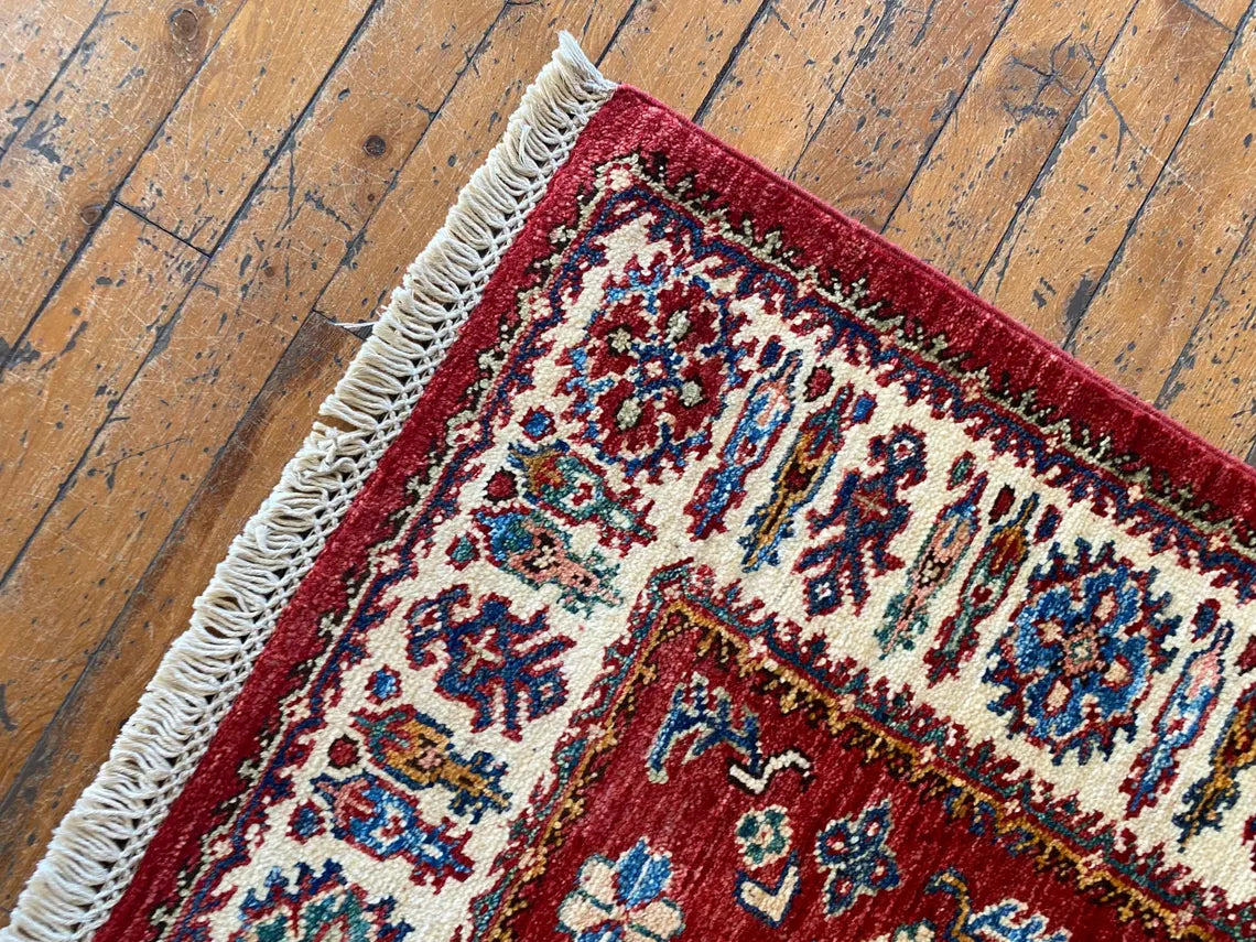 Handmade Oushak Wool Carpet 2.8x3.9ft | Natural Dye Small Area Rug Cappadocia Rug Collection