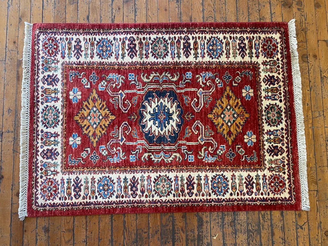 Handmade Oushak Wool Carpet 2.8x3.9ft | Natural Dye Small Area Rug Cappadocia Rug Collection