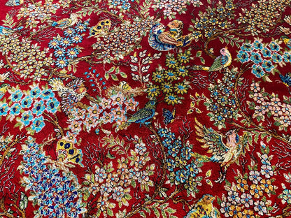 Red Tree of Life Silk Carpet 2x3ft Cappadocia Rug Collection