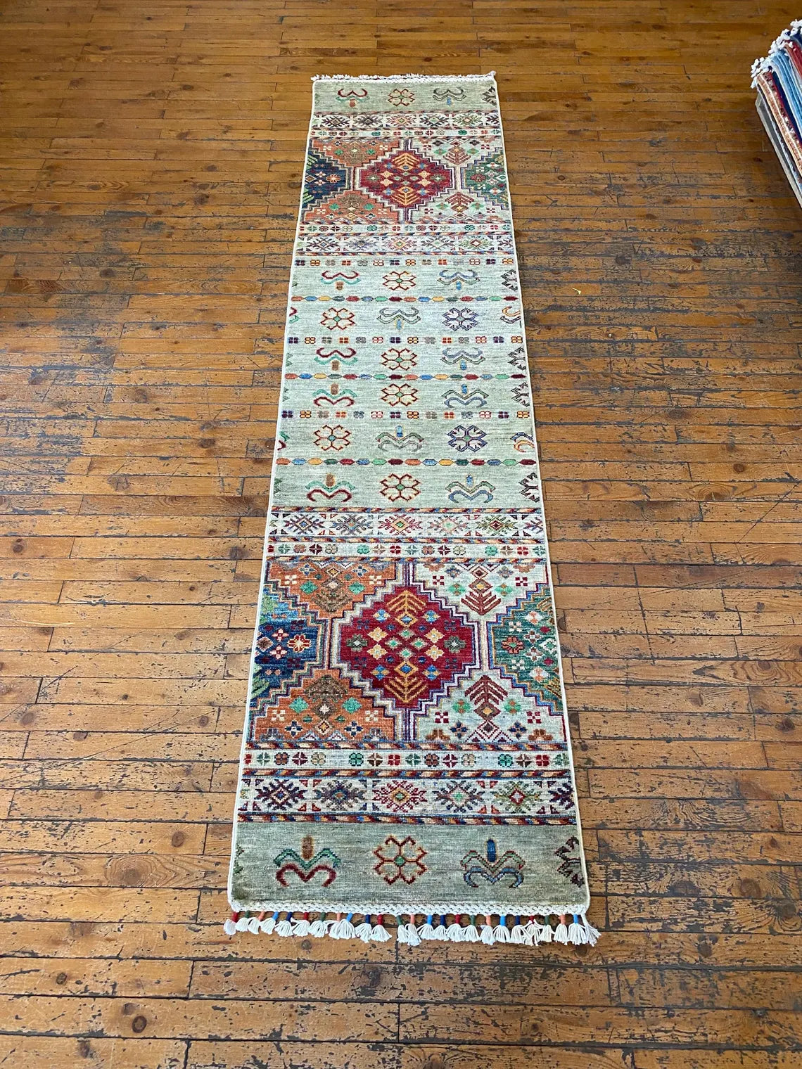 2x8ft Natural Dye Handmade Runner Rug (60x240cm) - Turkish Hallway Carpet Cappadocia Rug Collection