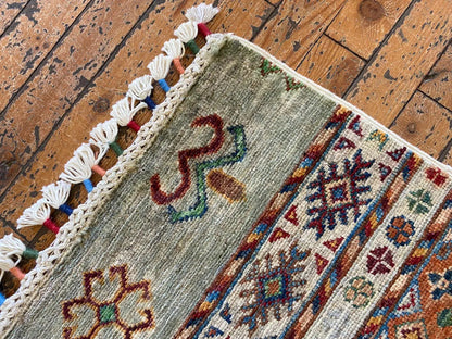 2x8ft Natural Dye Handmade Runner Rug (60x240cm) - Turkish Hallway Carpet Cappadocia Rug Collection