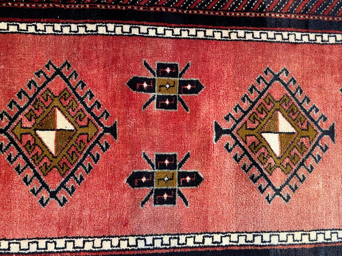 Vintage Nomadic Turkish Runner Carpet 2x5ft | Authentic Wool Hallway Rug Cappadocia Rug Collection