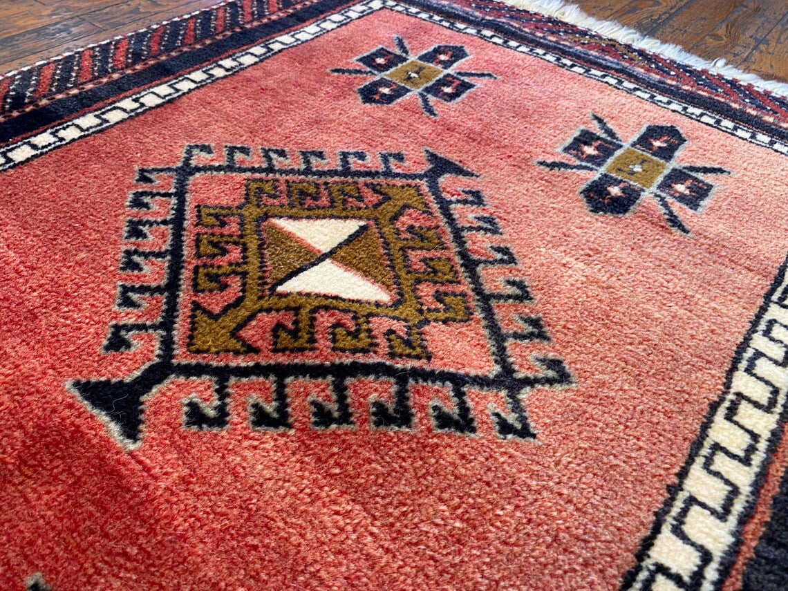 Vintage Nomadic Turkish Runner Carpet 2x5ft | Authentic Wool Hallway Rug Cappadocia Rug Collection