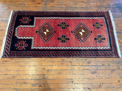 Vintage Nomadic Turkish Runner Carpet 2x5ft | Authentic Wool Hallway Rug Cappadocia Rug Collection