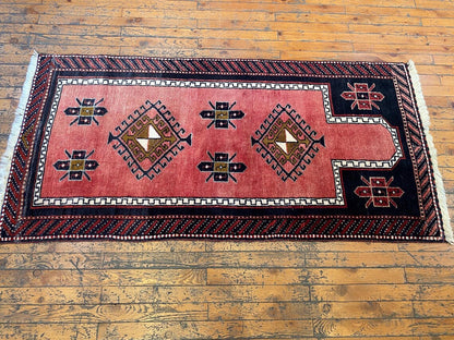 Vintage Nomadic Turkish Runner Carpet 2x5ft | Authentic Wool Hallway Rug Cappadocia Rug Collection