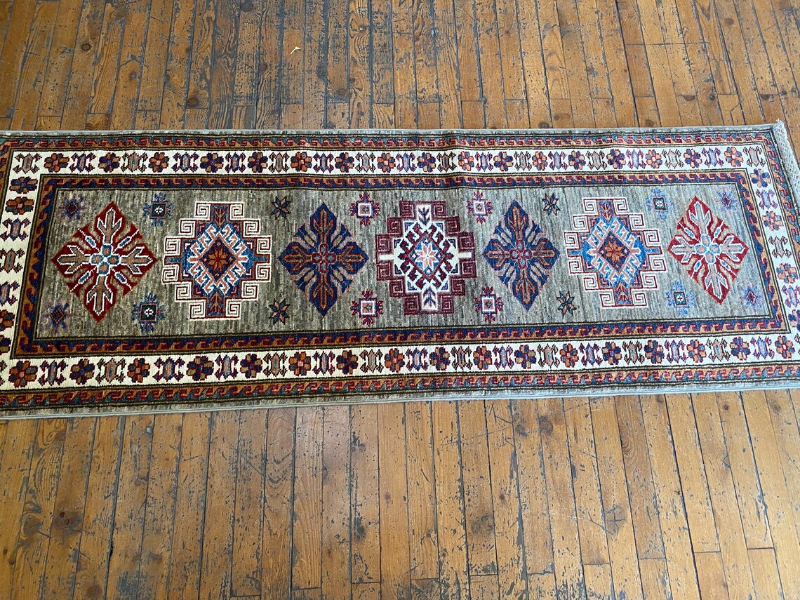 2x6ft Geometric Design Handmade Carpet