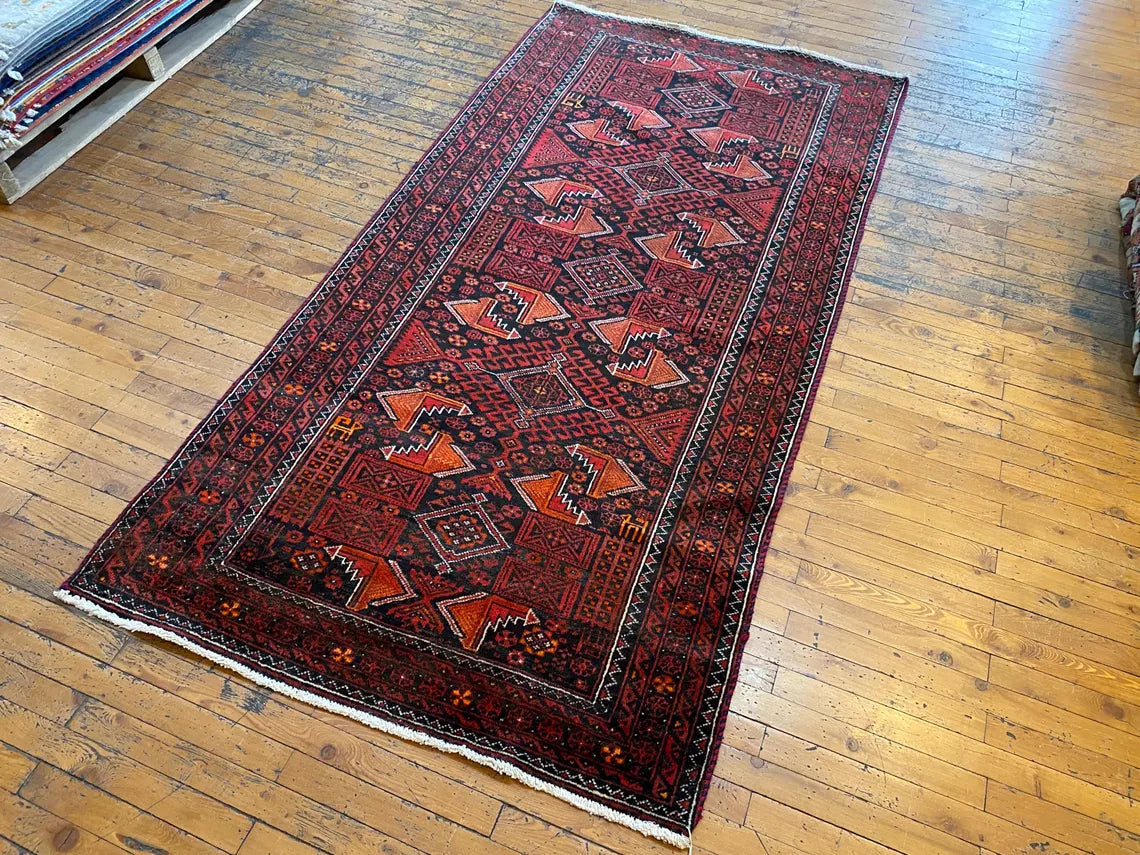 Red Colour Turkish Handmade Carpet 4x7ft Cappadocia Rug Collection
