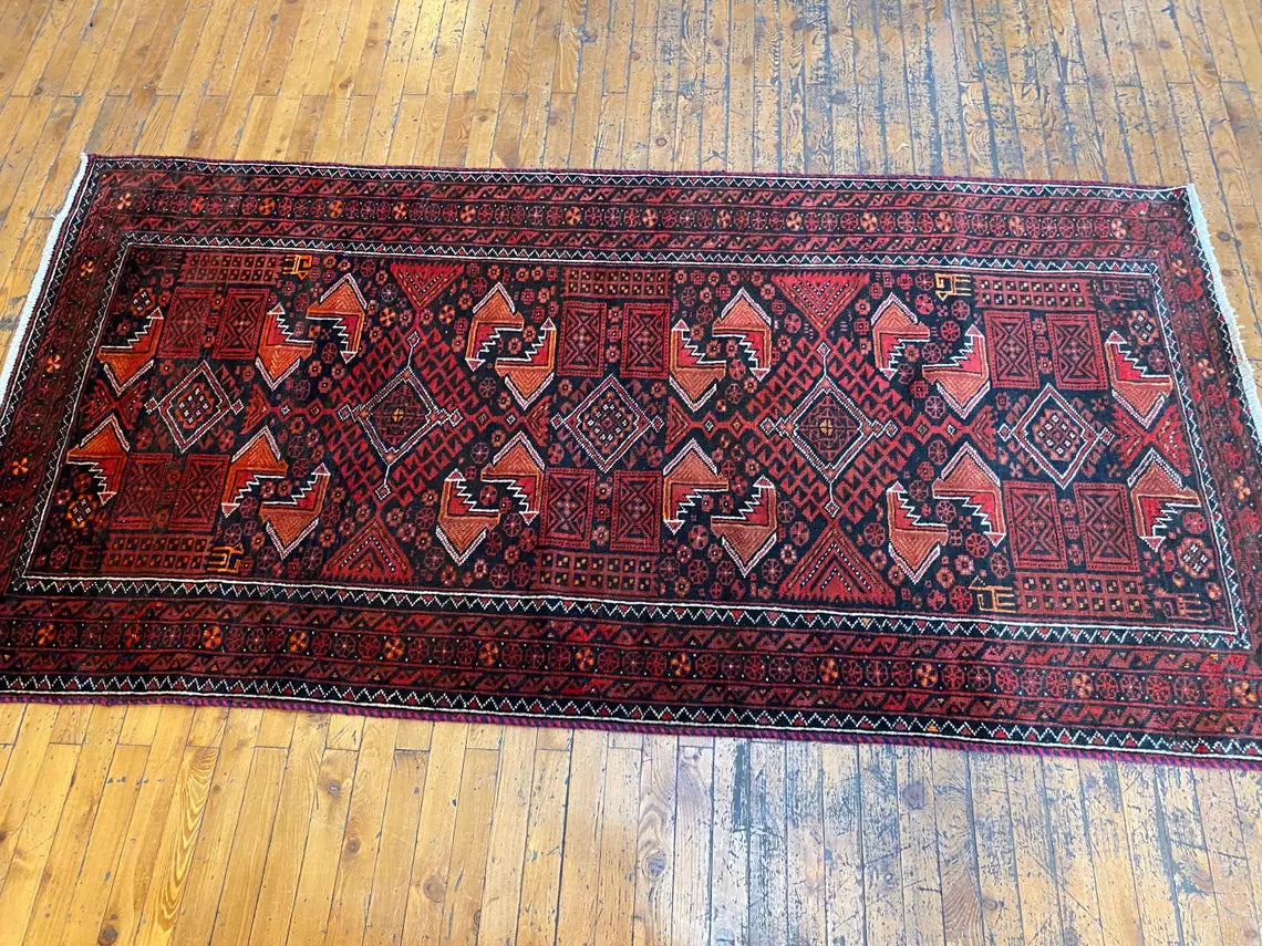 Red Colour Turkish Handmade Carpet 4x7ft Cappadocia Rug Collection