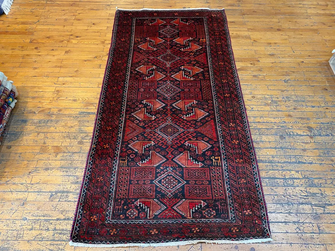 Red Colour Turkish Handmade Carpet 4x7ft Cappadocia Rug Collection
