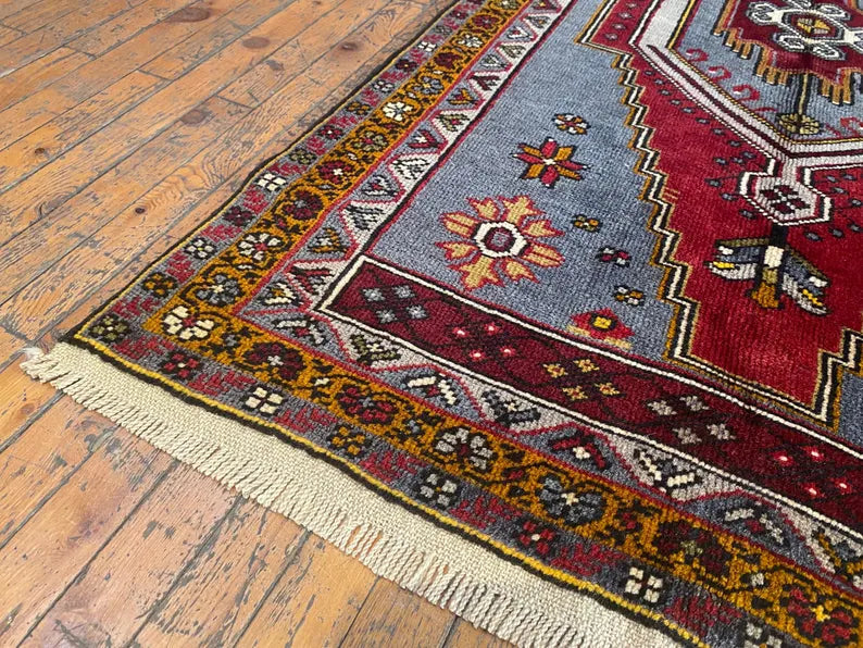 Nomadic Turkish Area Carpet 3x6ft | Yahyalı Natural Dye Wool Rug