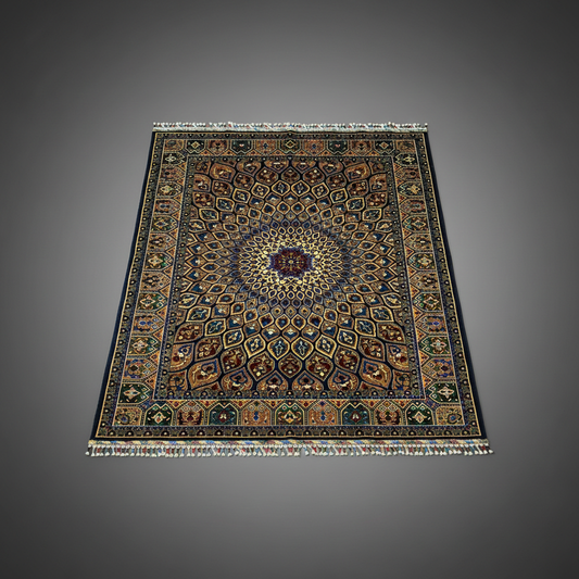 Luxurious Hand-Knotted Wool Oriental Carpet - Geometric Motif 5”x7” Cappadocia Rug Collection
