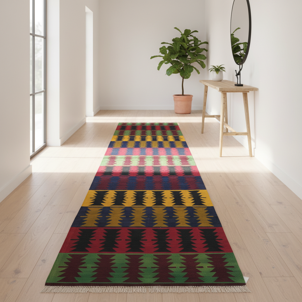 Kilim Runner in Scandinavian Hallway