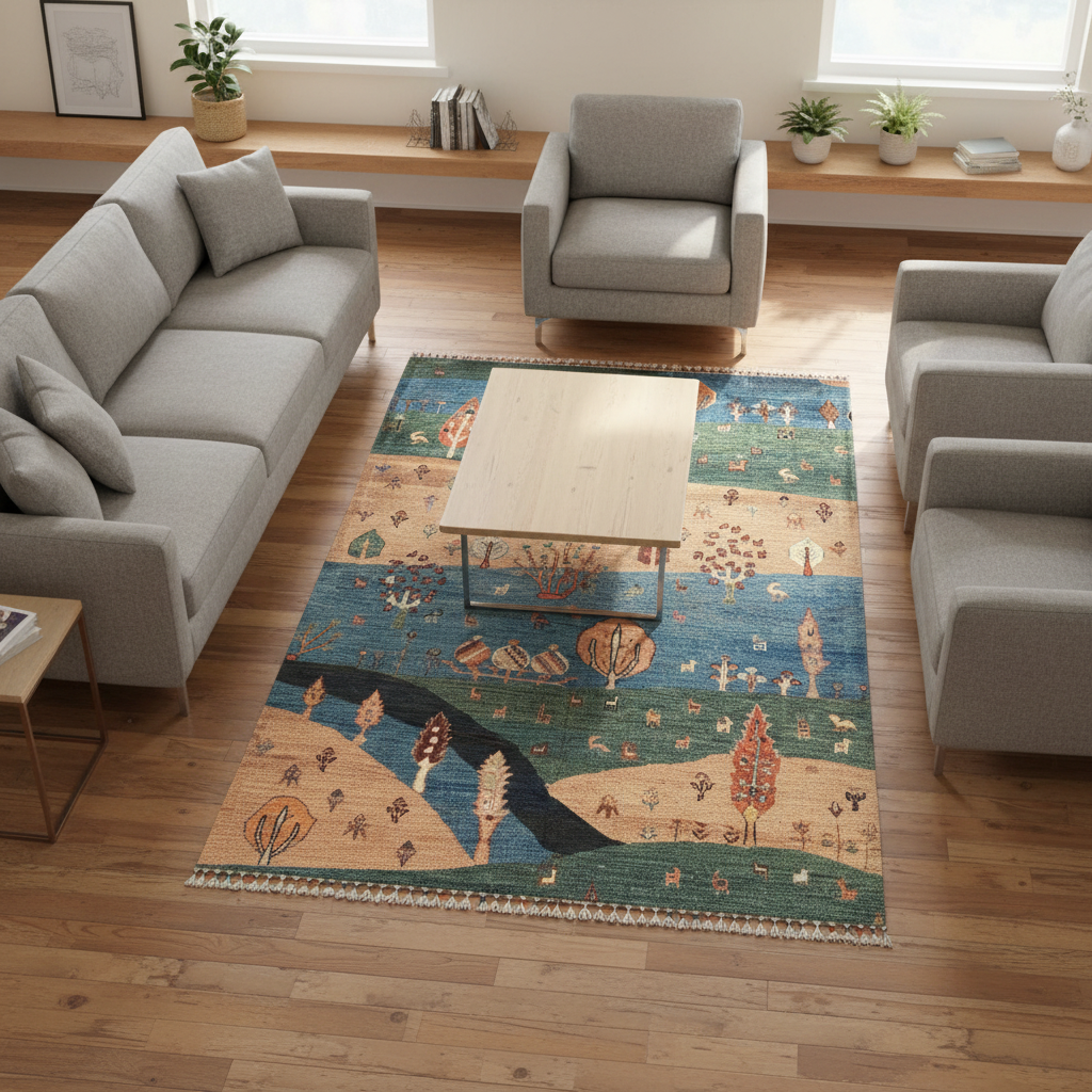Luxury Area Handmade Rug - Küçük Ebat Kuşbakışı