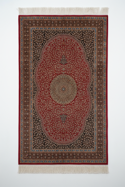 Luxury Turkish Red Silk Rug - Asılı Görsel