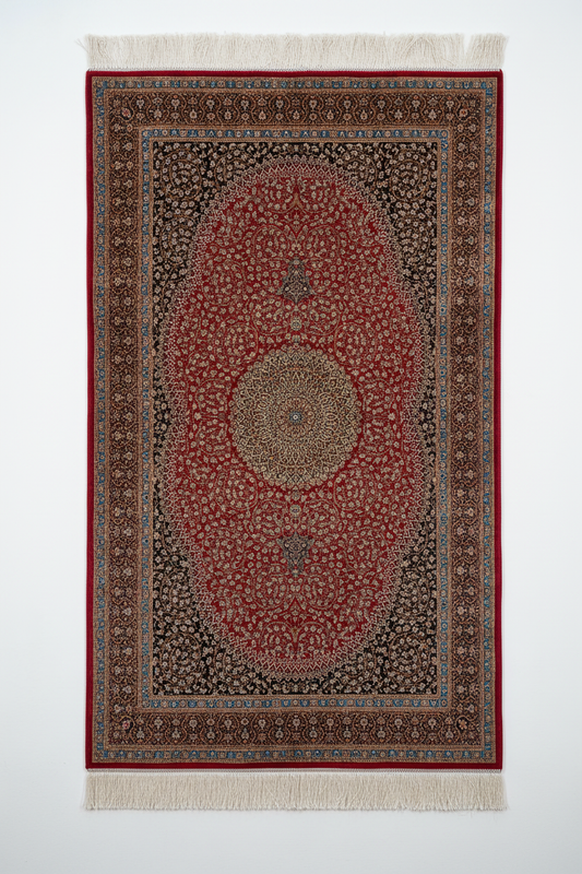 Luxury Turkish Red Silk Rug - Asılı Görsel