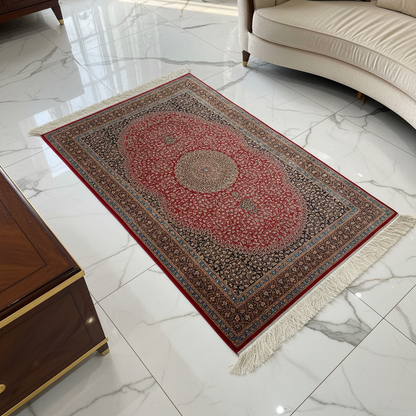 Luxury Turkish Red Silk Rug - Lüks Zemin