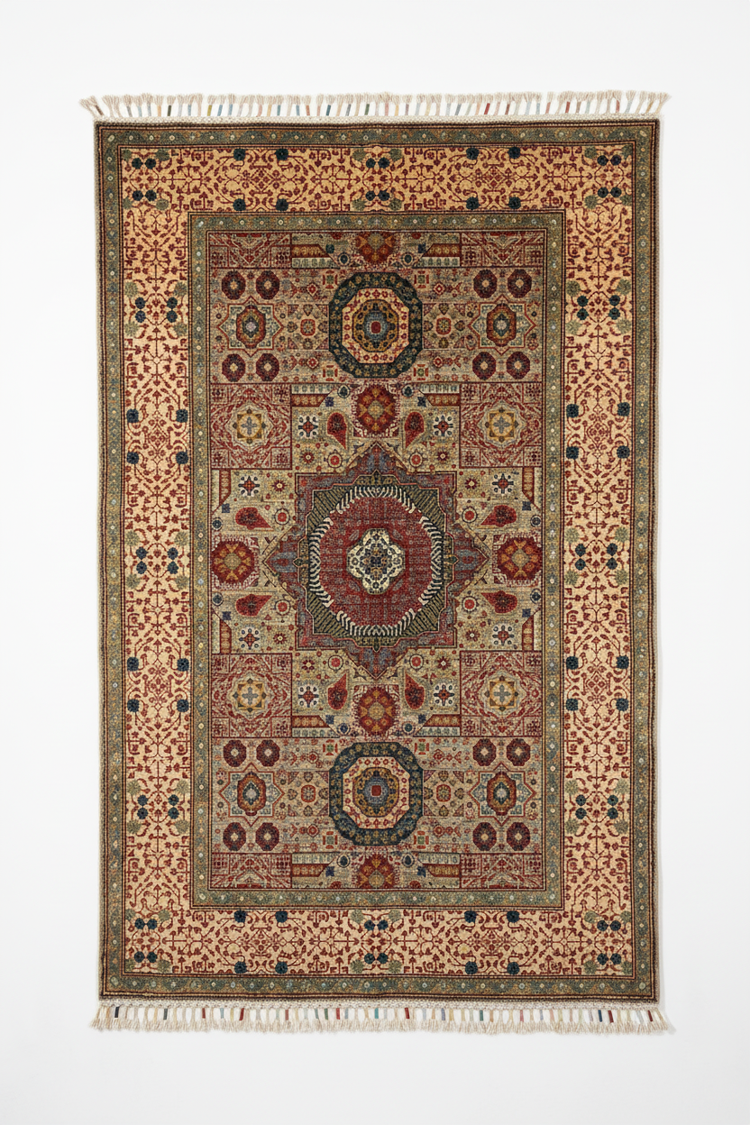 Mamluk Rug on White Wall