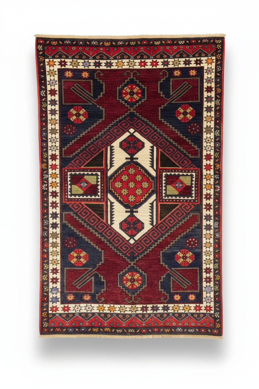 Medallion Rug — White Background Hanging