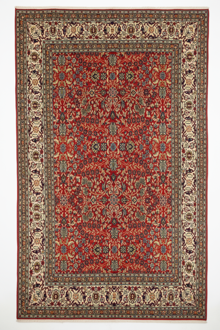Red Hereke Rug Close-up