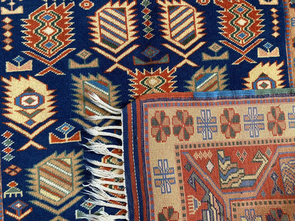 Handmade Exquisite Antique 1930-1940s Natural Dye Wool Pile Armenian Rug 4x6ft Cappadocia Rug Collection